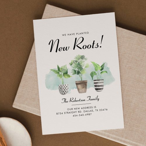 Weve Moved Boho Chic New Roots Moving Announcement Postcard