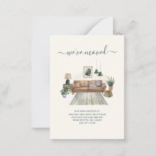 We've Moved Boho Living Room Moving Announcement