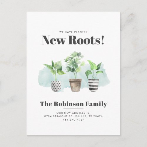 Weve Moved Boho New Roots Moving Announcement Postcard