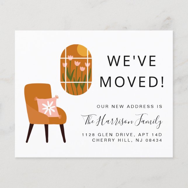 We've Moved Boho Terracotta Moving Announcement (Front)