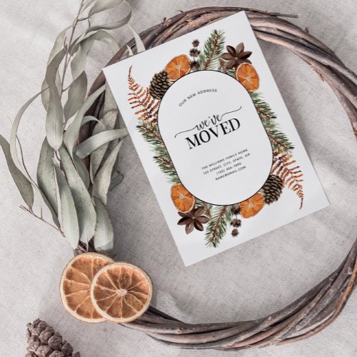 Weve Moved Boho Winter Announcement Postcard