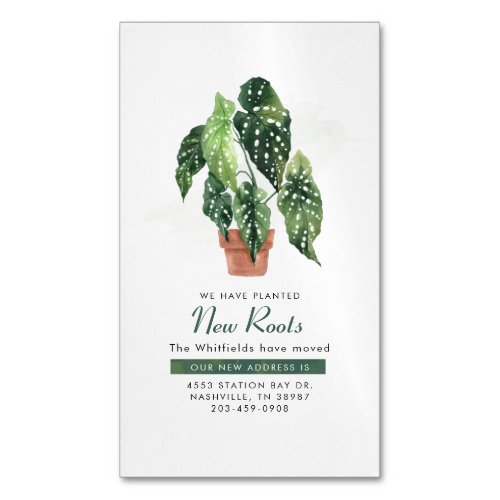 Weve Moved Botanical Moving Announcement Business Card Magnet