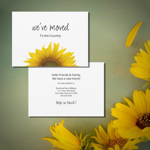 Weve Moved Botanical Sunflower Moving  Announcement