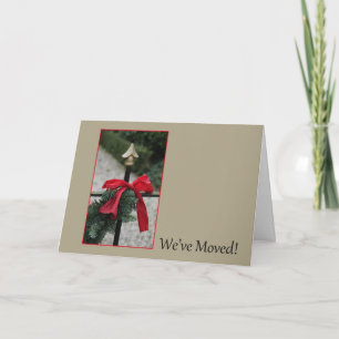 we've moved - Bow on fence new address Holiday Card
