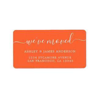We've Moved Bright Orange New Address Label
