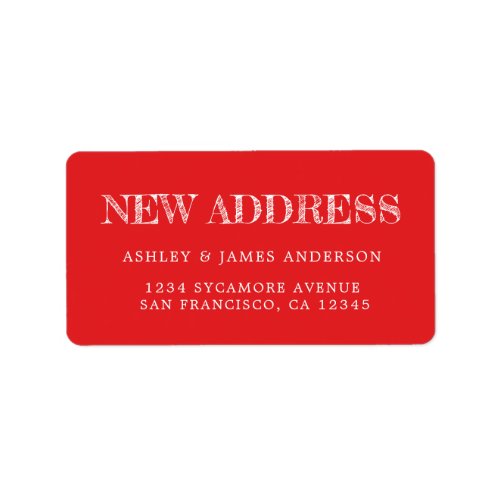 Weve Moved Bright Red New Address label