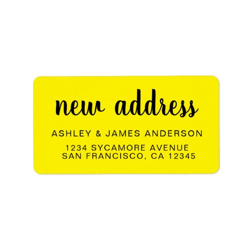 Weve Moved Bright Yellow New Address label