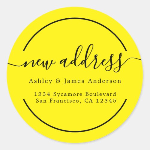 Weve Moved Bright Yellow New Address label
