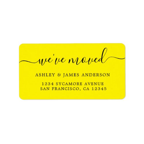 Weve Moved Bright Yellow New Address label