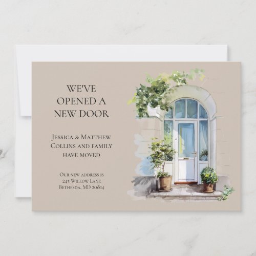 We've Moved Brown Watercolor New Address Moving Announcement