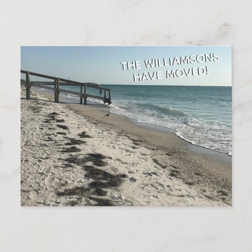 Weve Moved Budget Beach Moving Announcement  Postcard