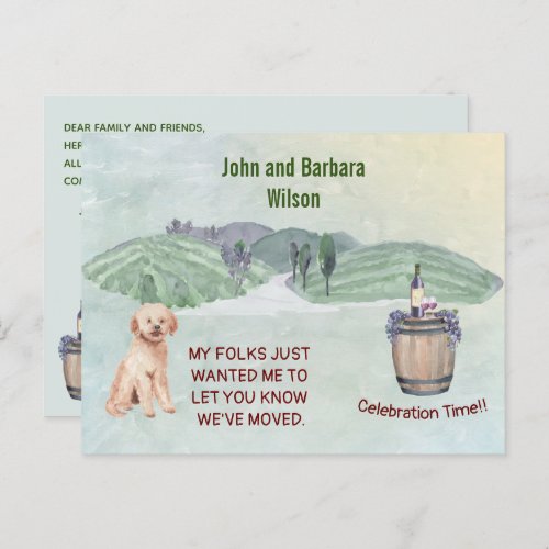 Weve Moved Budget Fun Country Family Dog Move  Announcement Postcard