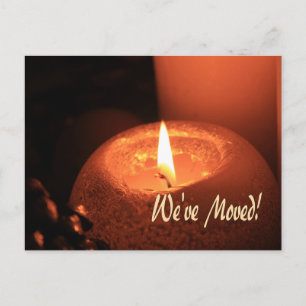 We've Moved! Burning candles christmas Postcard