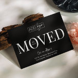 We've Moved Business Logo Office Address Change Postcard<br><div class="desc">Let your customers, employees and delivery providers about your new office address with this minimalist We Have Moved Business Logo Postcard Design. Featuring black and white design with modern fonts, space for your company logo, new address, contact details and opening hours, this modern we've moved postcard is an easy way...</div>