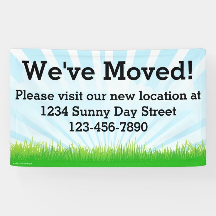 We've Moved Business Moving Sign Banner | Zazzle