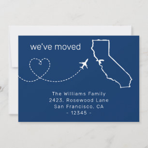 We've Moved California Moving Announcement Blue