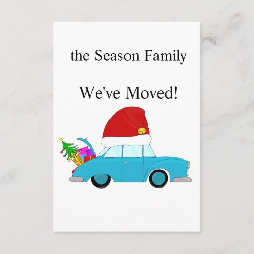 Weve Moved Car and Christmas gifts Enclosure Card