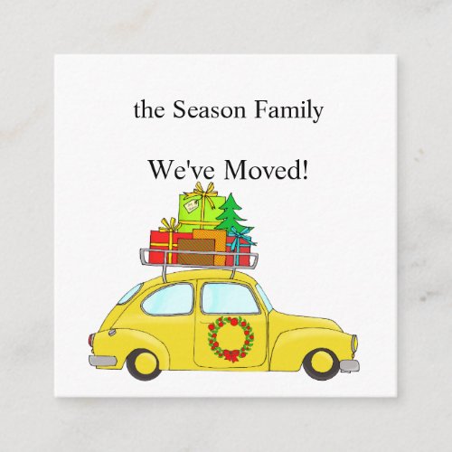 Weve Moved Car and Christmas gifts Enclosure Card