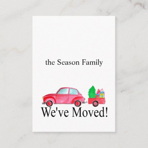 Weve Moved Car and Christmas gifts Enclosure Card