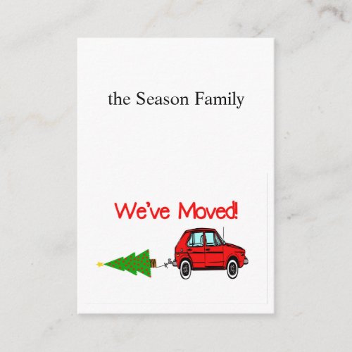 Weve Moved Car and Christmas gifts Enclosure Card