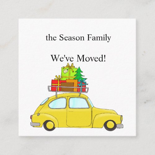 Weve Moved Car and Christmas gifts Enclosure Card