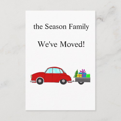 Weve Moved Car and Christmas gifts Enclosure Card