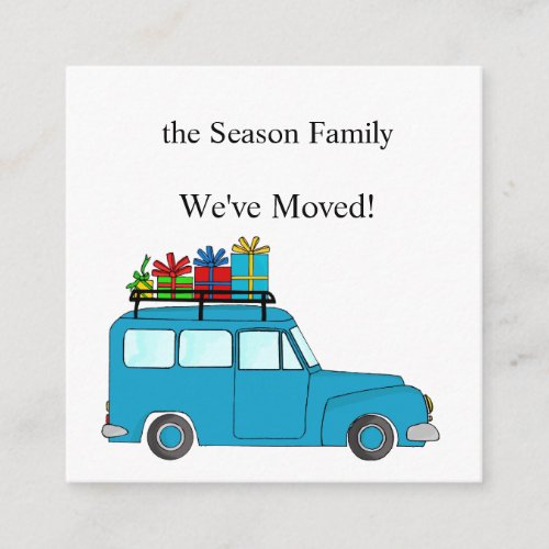 Weve Moved Car and Christmas gifts Enclosure Card