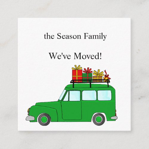 Weve Moved Car and Christmas gifts Enclosure Card