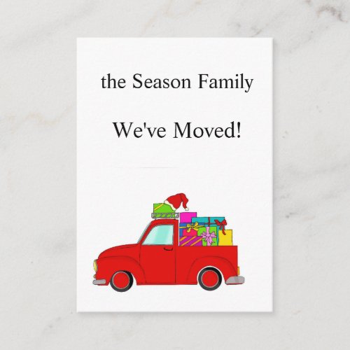 Weve Moved Car and Christmas gifts Enclosure Card