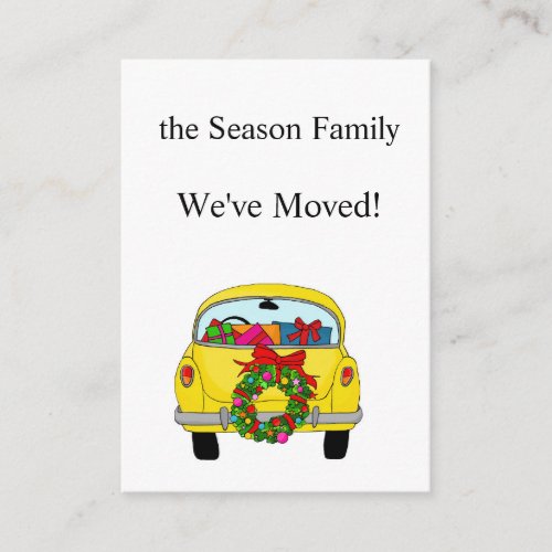 Weve Moved Car and Christmas gifts Enclosure Card