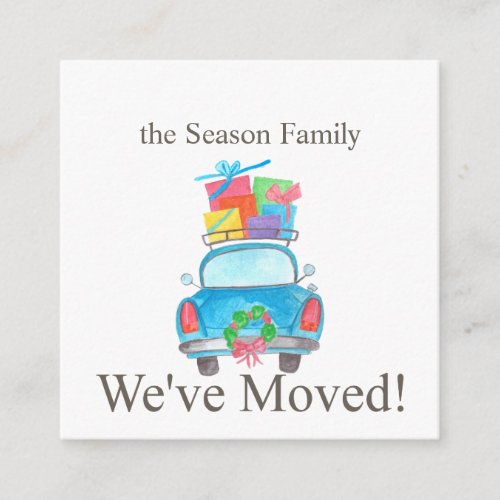 Weve Moved Car and Christmas gifts Enclosure Card