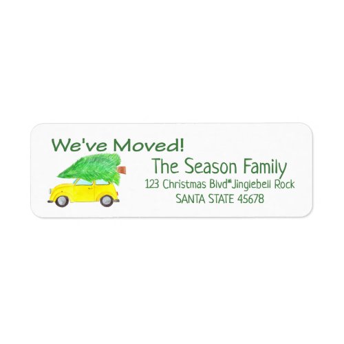 Weve Moved Car and Christmas gifts Label