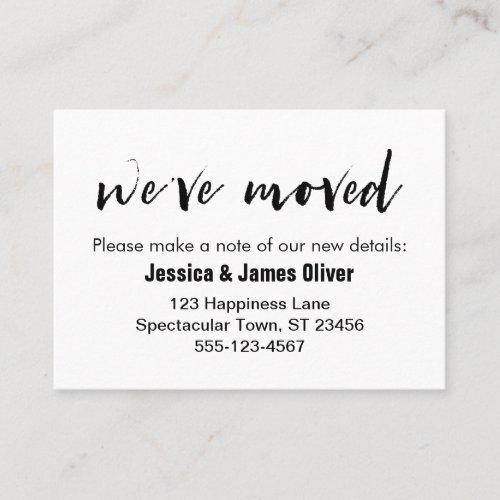 Weve Moved Casual Handwriting Typography Card