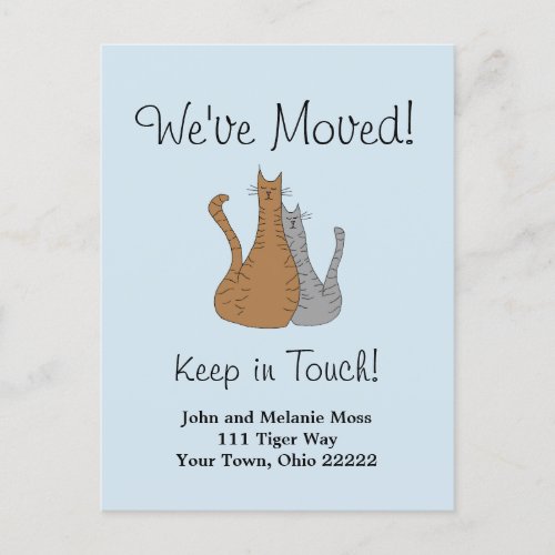 Weve Moved Cats Blue Moving Announcement