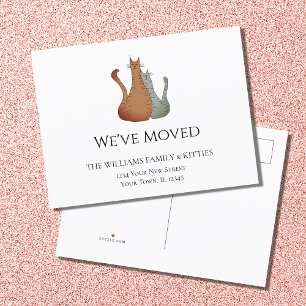 We've Moved Cats Moving Announcement Postcard
