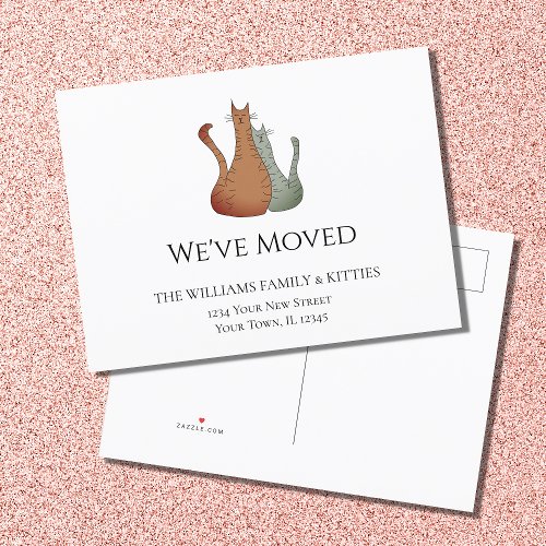 Weve Moved Cats Moving Announcement Postcard