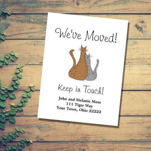 Weve Moved Cats New Home Announcement Postcard