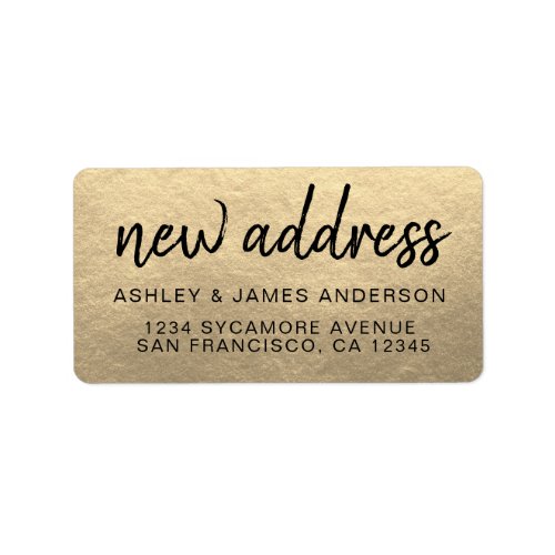 Weve Moved Champagne Gold New Address Label