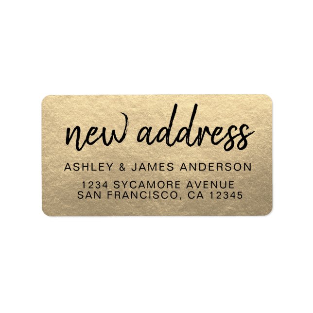 We've Moved Champagne Gold New Address Label (Front)