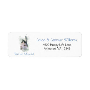 We've Moved Change of Address Castle New Home Label