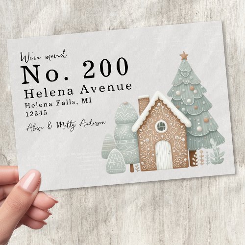 We've Moved Change of Address Festive Gingerbread  Announcement