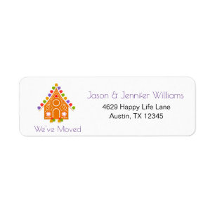 We've Moved Change of Address Gingerbread New Home Label