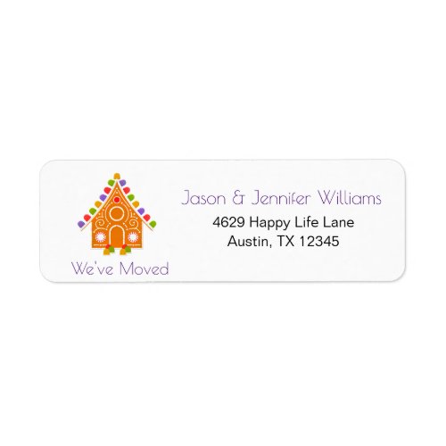 Weve Moved Change of Address Gingerbread New Home Label