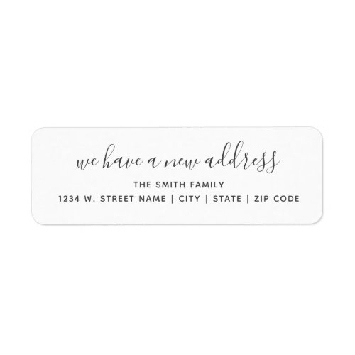 Weve Moved Change of Address Modern Calligraphy  Label