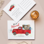We've Moved Change of Address Moving Announcement Postcard<br><div class="desc">Share your excitement about your move with friends and family! This classic vintage red truck watercolor we've moved announcement card has both decorative script,  and modern fonts you can easily customize by clicking the "Personalize" button. 

Planning a housewarming party? Easily customize this postcard to share the good news</div>