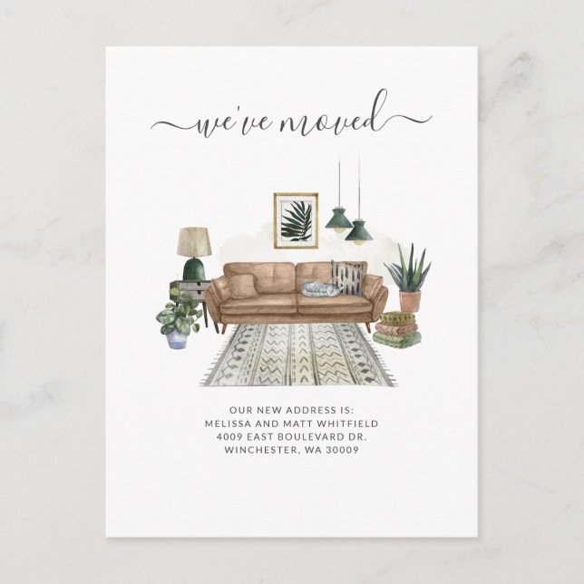 We've Moved Change of Address Moving Announcement Postcard (Front)