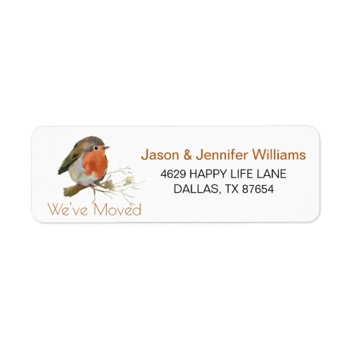 Weve Moved Change of Address New Home Robin Label