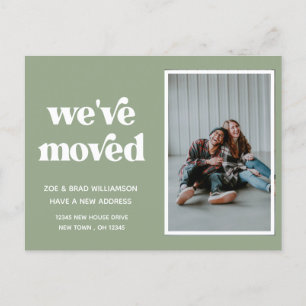 We've Moved Change of Address Photo Moving Green Postcard