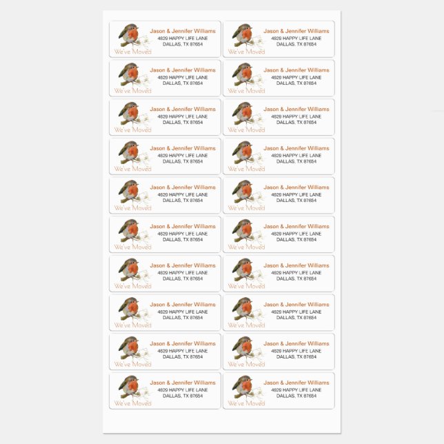 We've Moved Change of Address Waterproof Labels (Sheet)