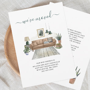 We've Moved Chic Living Room Moving Announcement